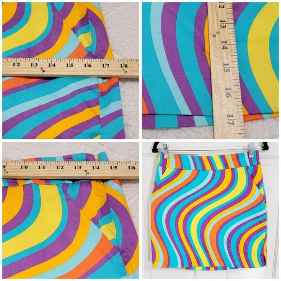 Loudmouth Womens Multicolor Wavy Striped Golf Tennis Skort Lined Size 4 - Picture 7 of 8
